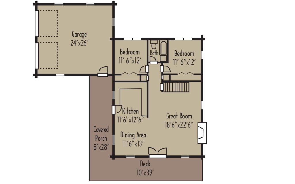 Craftsman Cheyenne 1stFloorH - Coventry Log Homes