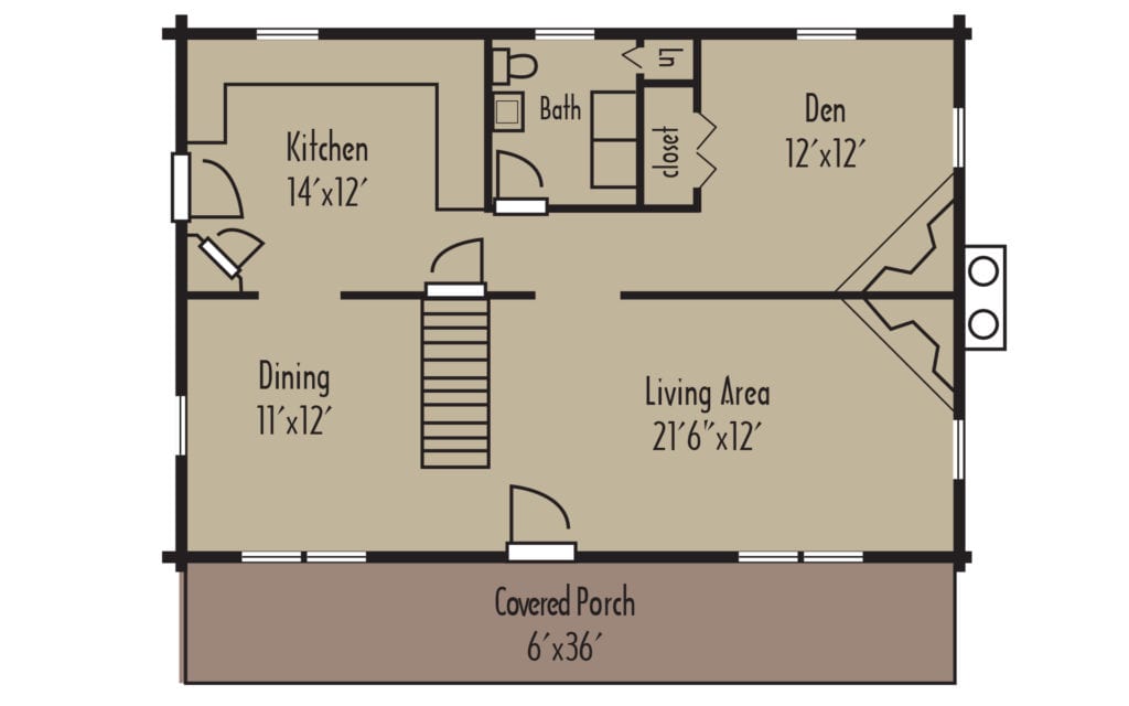 Craftsman Jefferson Gallery 1stFloorH - Coventry Log Homes
