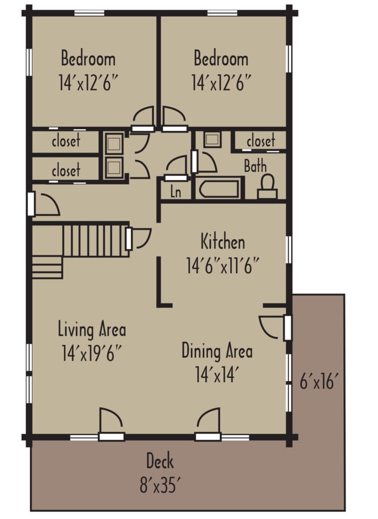 Craftsman MountainView 1stFloor - Coventry Log Homes