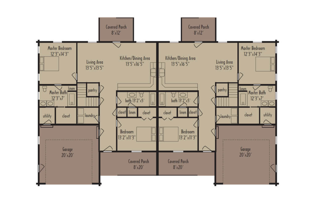 Duplex FloorPlan - Coventry Log Homes