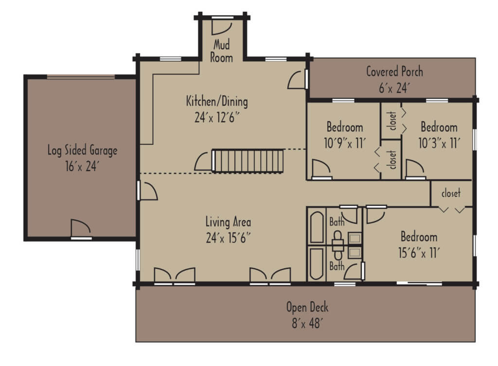 SilverRanch PLAN firstfloor - Coventry Log Homes