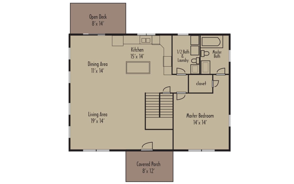 Timber Frame Cedarbrook 1stFloorH - Coventry Log Homes