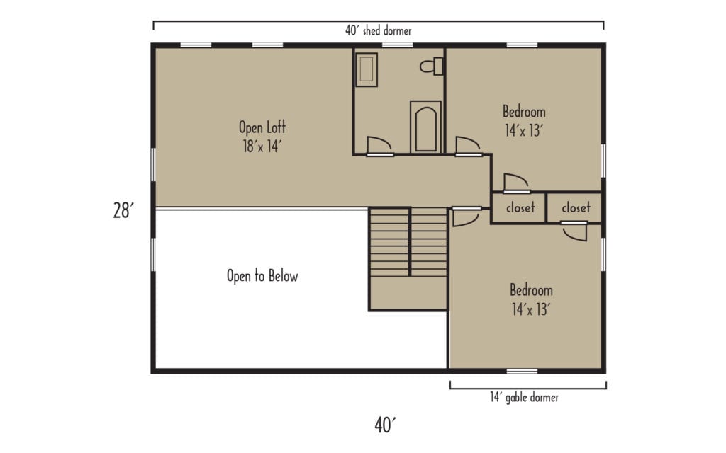 Timber Frame Cedarbrook 2ndFloorH - Coventry Log Homes