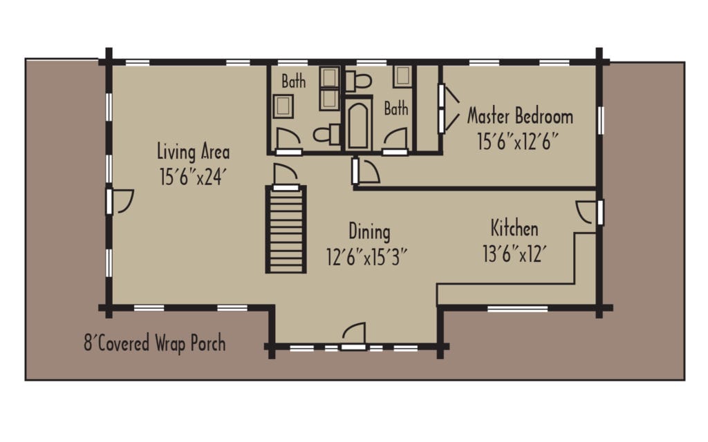 Tradesman Sherwood 1stFloorH - Coventry Log Homes
