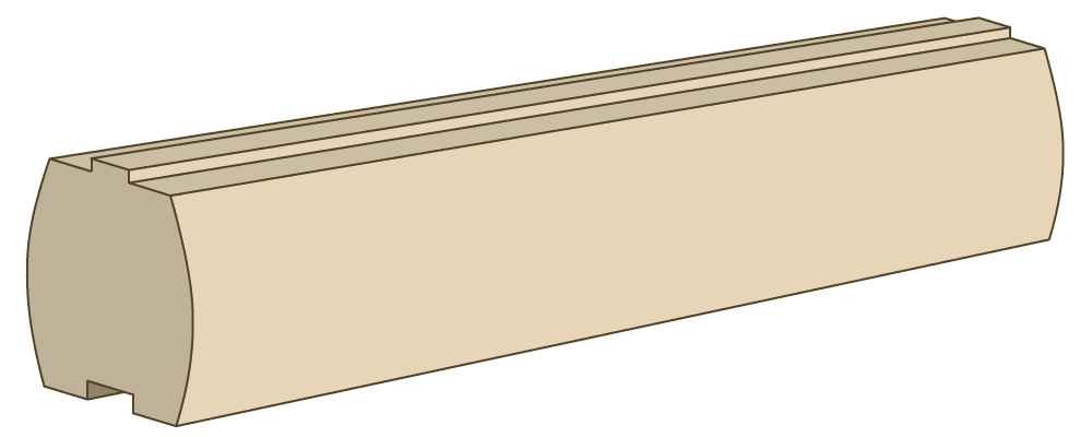 log profiles round on round log - Coventry Log Homes